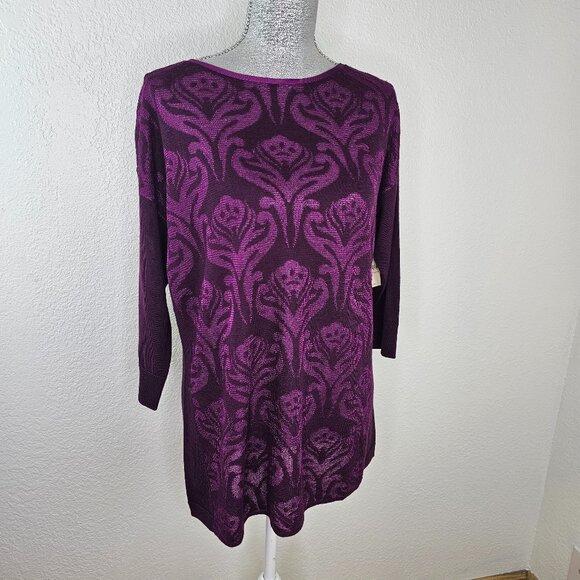 Coldwater Creek Merino Blend Jacquard Sweater ~ NWT! - Picture 1 of 8